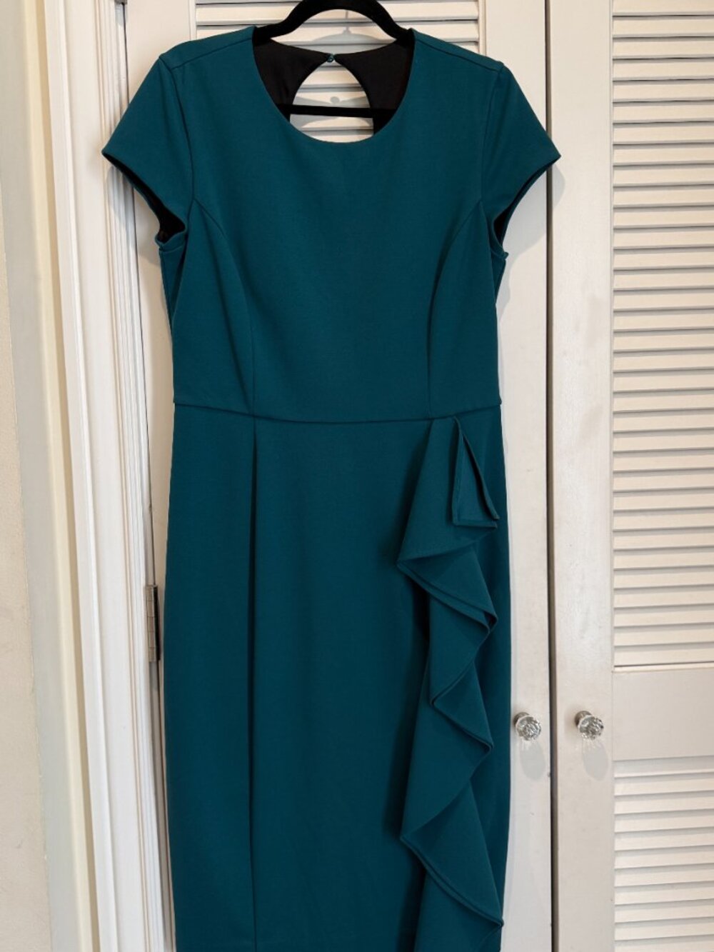 Rachel Roy Teal Ruffle Sheath Dress Size 12